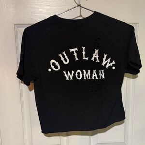 Outlaw Woman Black Crop Top